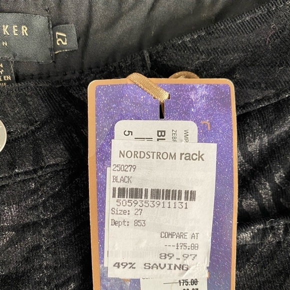 Ted Baker London Debra Zebra Skinny Jeans in Velvet Black NWT Size 27 - Picture 8 of 13